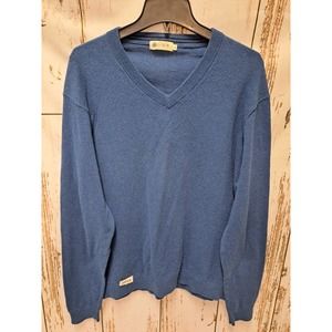 J Crew Men's Blue Long-Sleeve Cotton Sweater XL